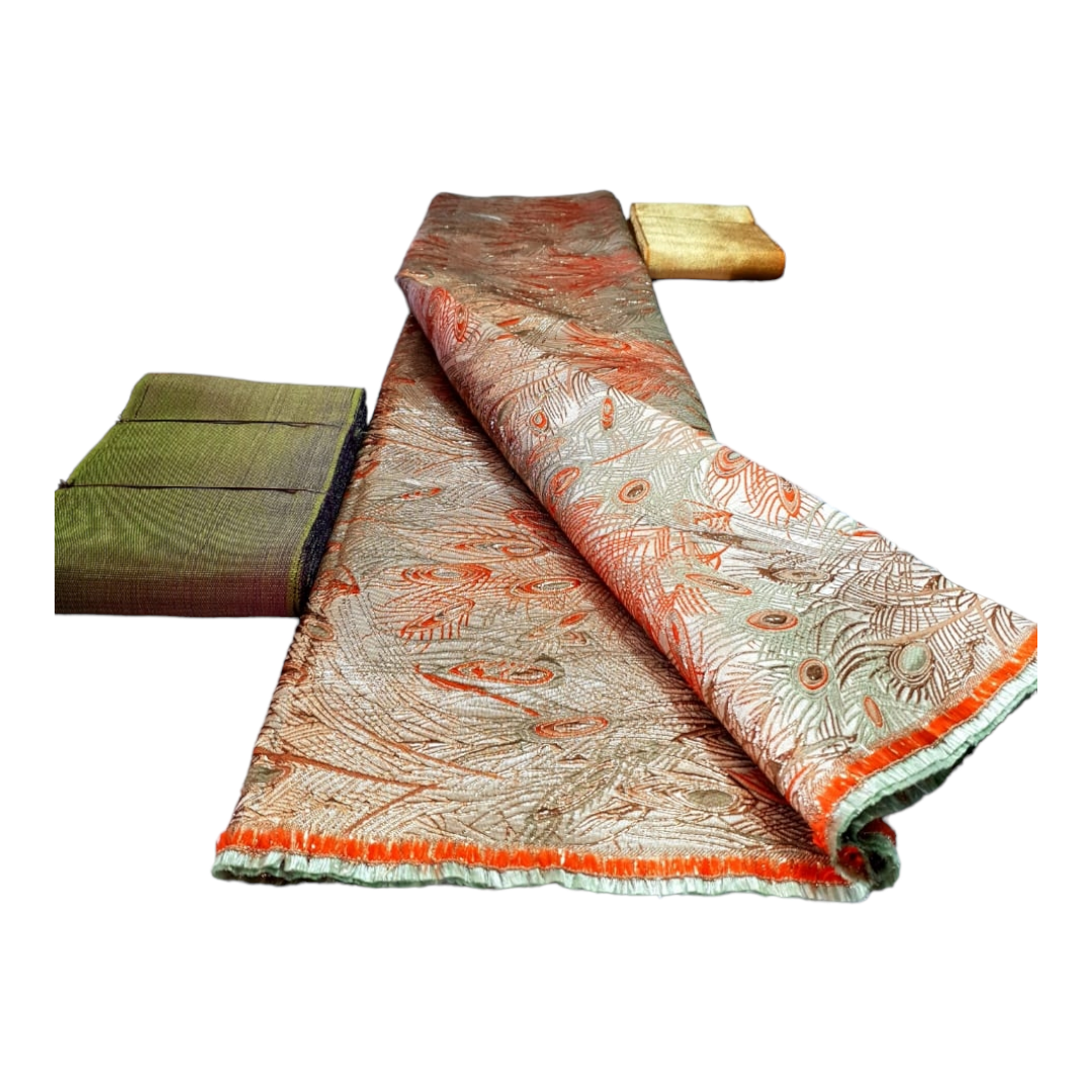 Helena Orange Gold Brocade BR02D