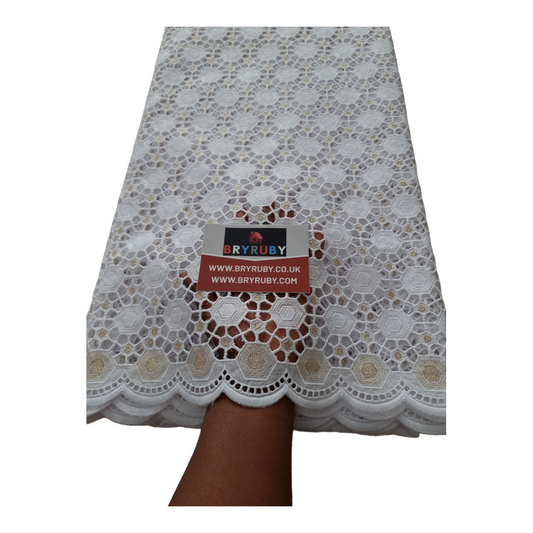 Lala WhiteGold no stones Swiss Cotton Lace - SCL12A