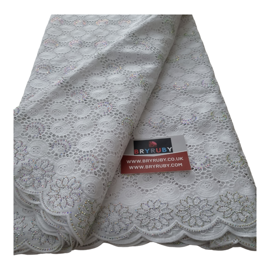 Anike White Swiss Cotton Lace - SCL11E