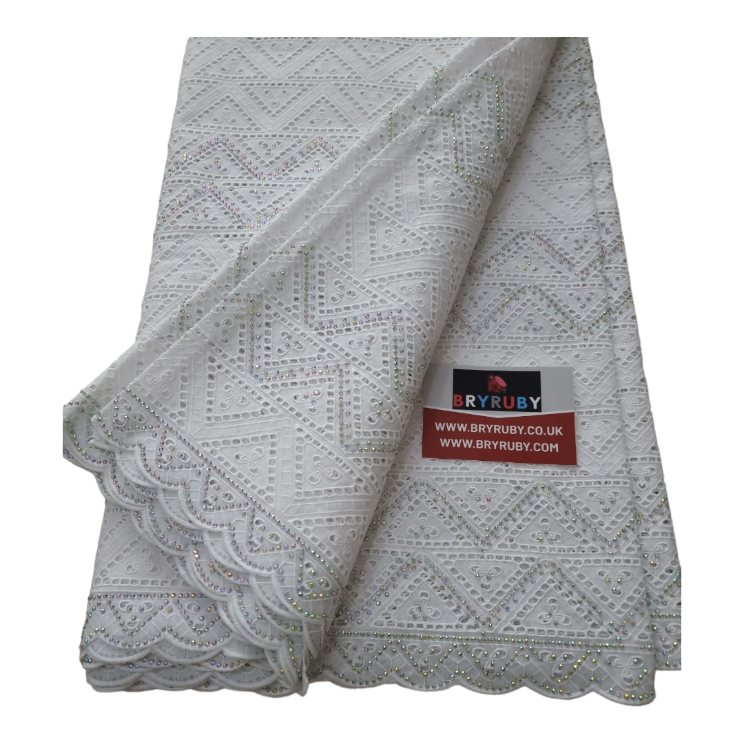 Anike White Swiss Cotton Lace - SCL11B