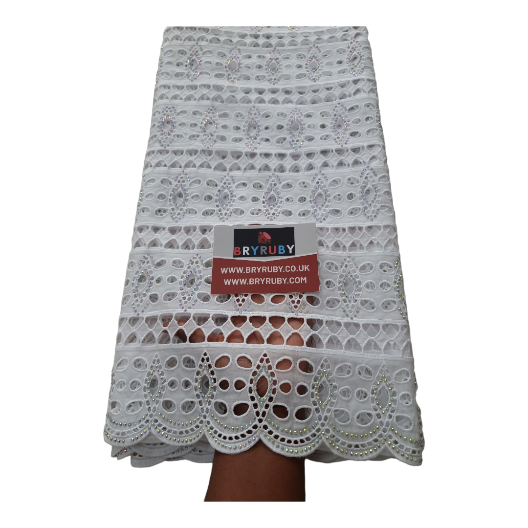 Anike White Swiss Cotton Lace - SCL11A