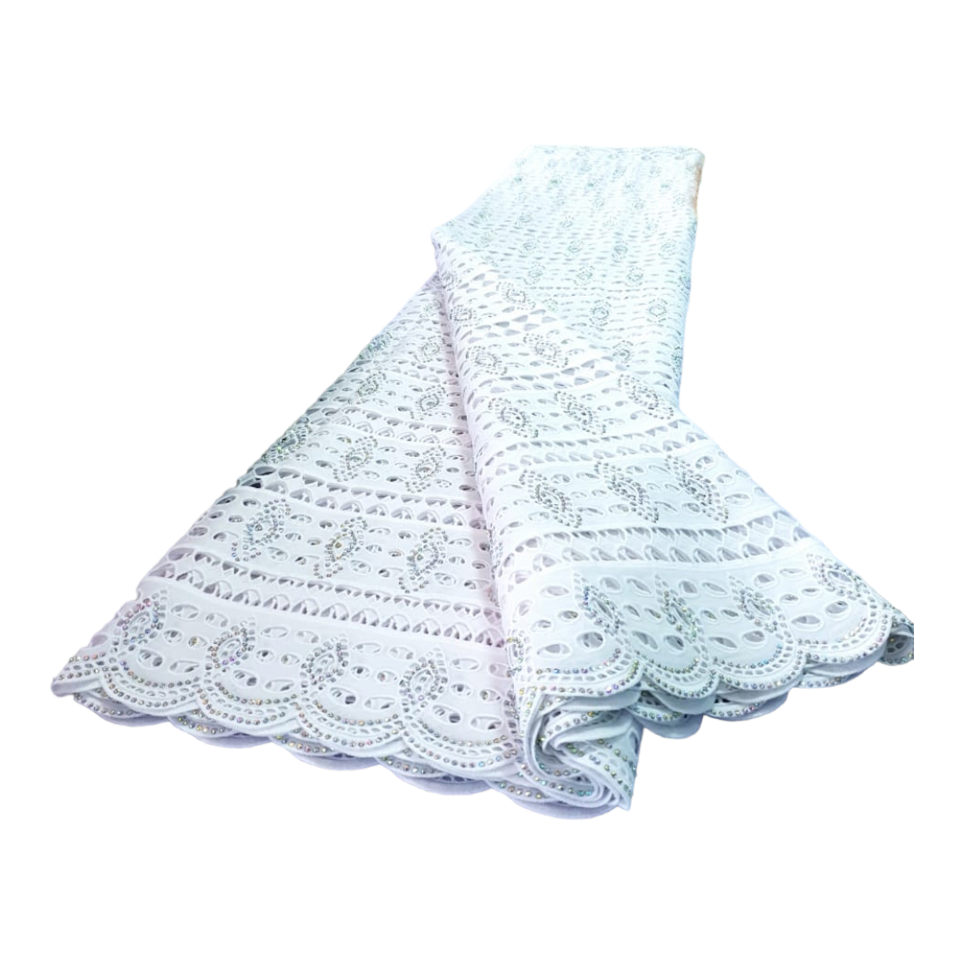 Anike White Swiss Cotton Lace - SCL11A