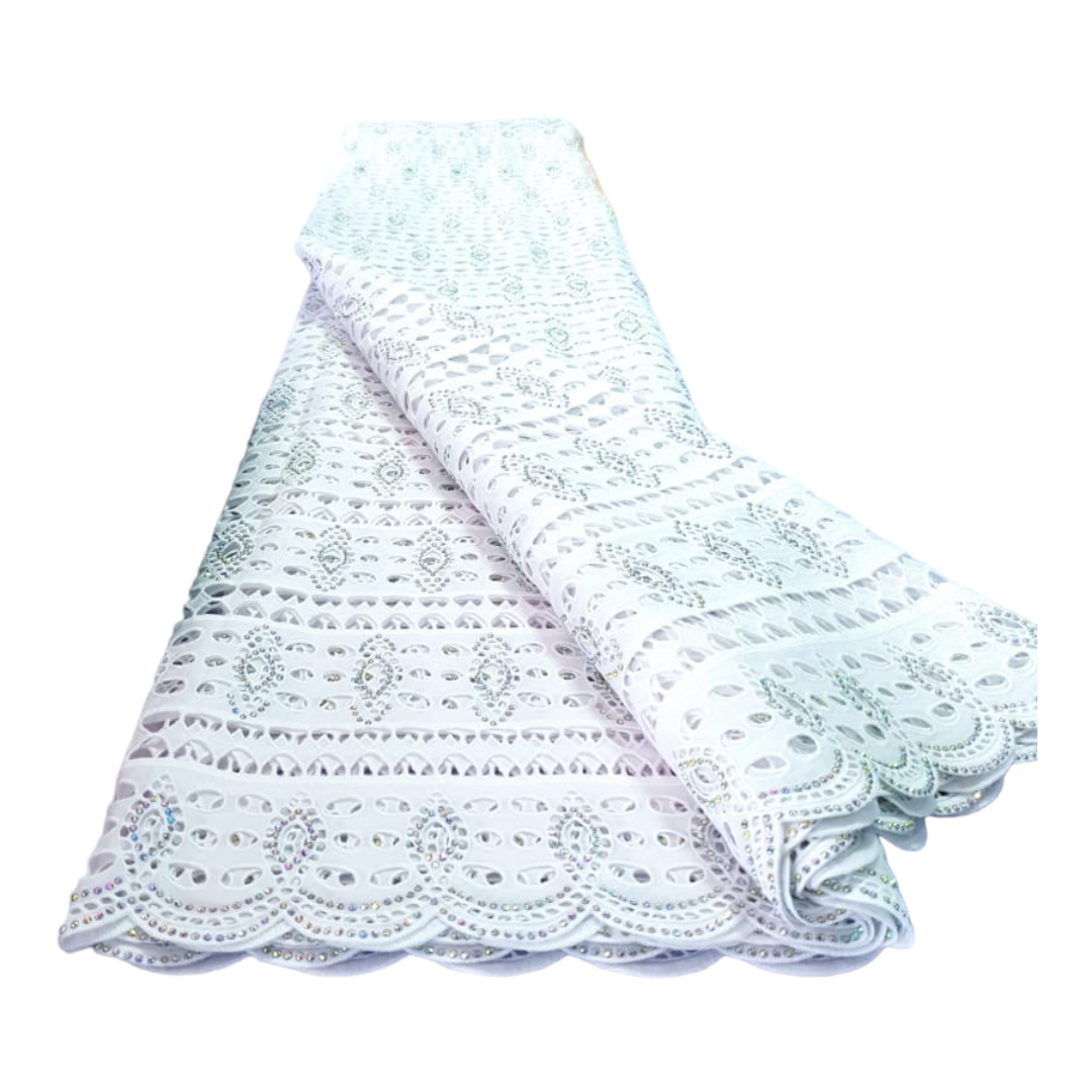 Anike White Swiss Cotton Lace - SCL11A