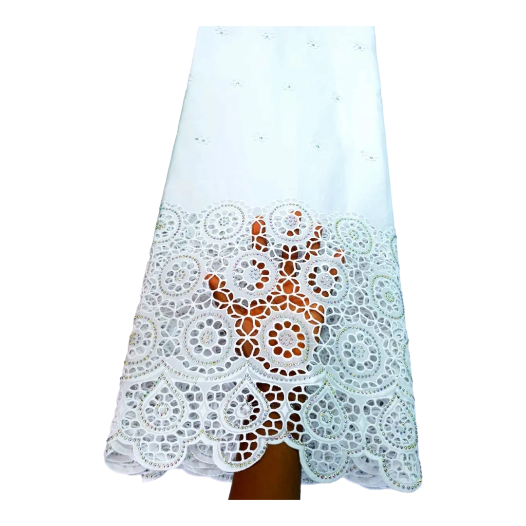 Anike White Swiss Cotton Lace - SCL11G